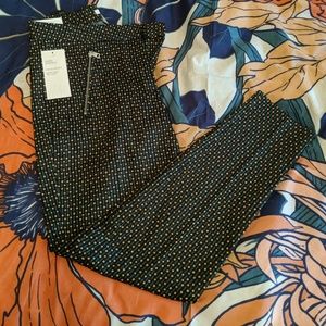 NWT H&M Super Stretch Dot Printed Slacks